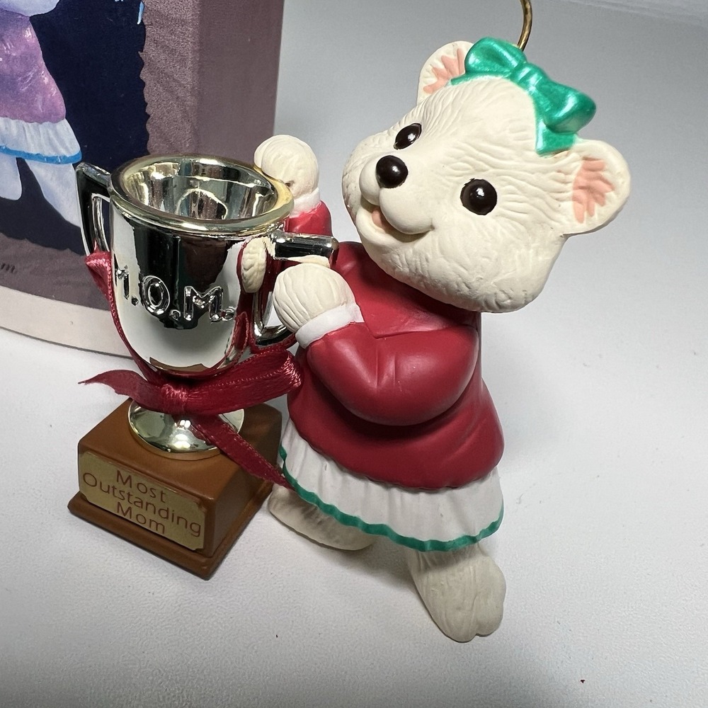 Hallmark Keepsake Ornament 1994 Mom - Bear‎ with Most Outstanding Mom Trophy